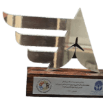 تندیس غرفه نمونه به پاس حضور در نمایشگاه بین المللی صنعت حمل و نقل هوایی و تجهیزات فرودگاهی ایروپرشیا در تابستان 1396